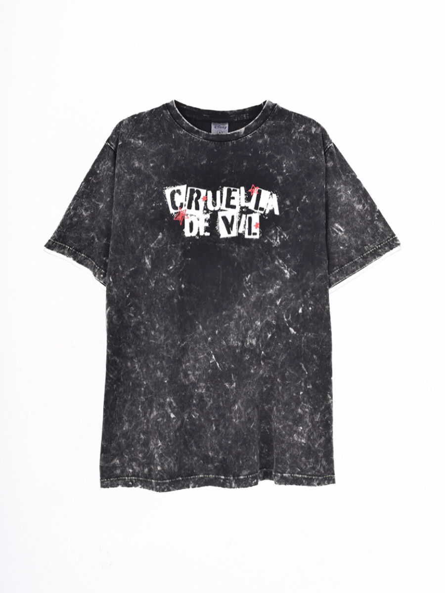 REMERA OVERSIZE CRUELLA - NEGRO 