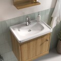 MUEBLE DE BAÑO SUSPENDIDO 50 CM CON MESADA Y ESPEJO - MIEL MUEBLE DE BAÑO SUSPENDIDO 50 CM CON MESADA Y ESPEJO - MIEL
