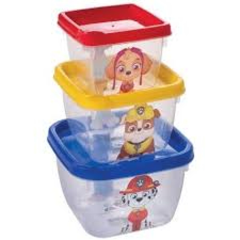 Set x3 tupper diseños paw patrol