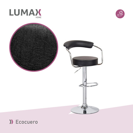 Taburete Kai Ideal para Bar C/Respaldo Negro