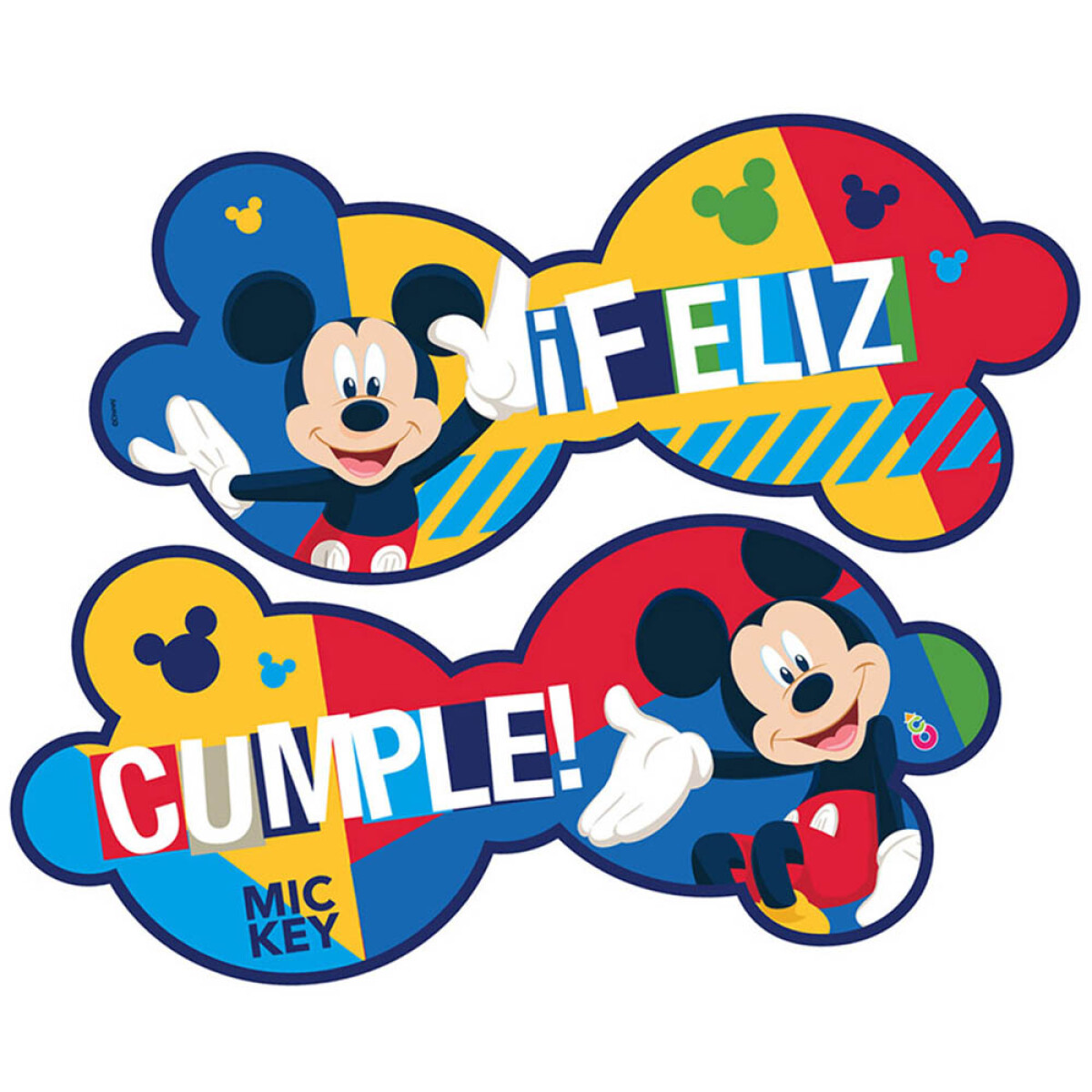Cotillón Banderín Cartel Feliz Cumple 184 cm - Mickey 