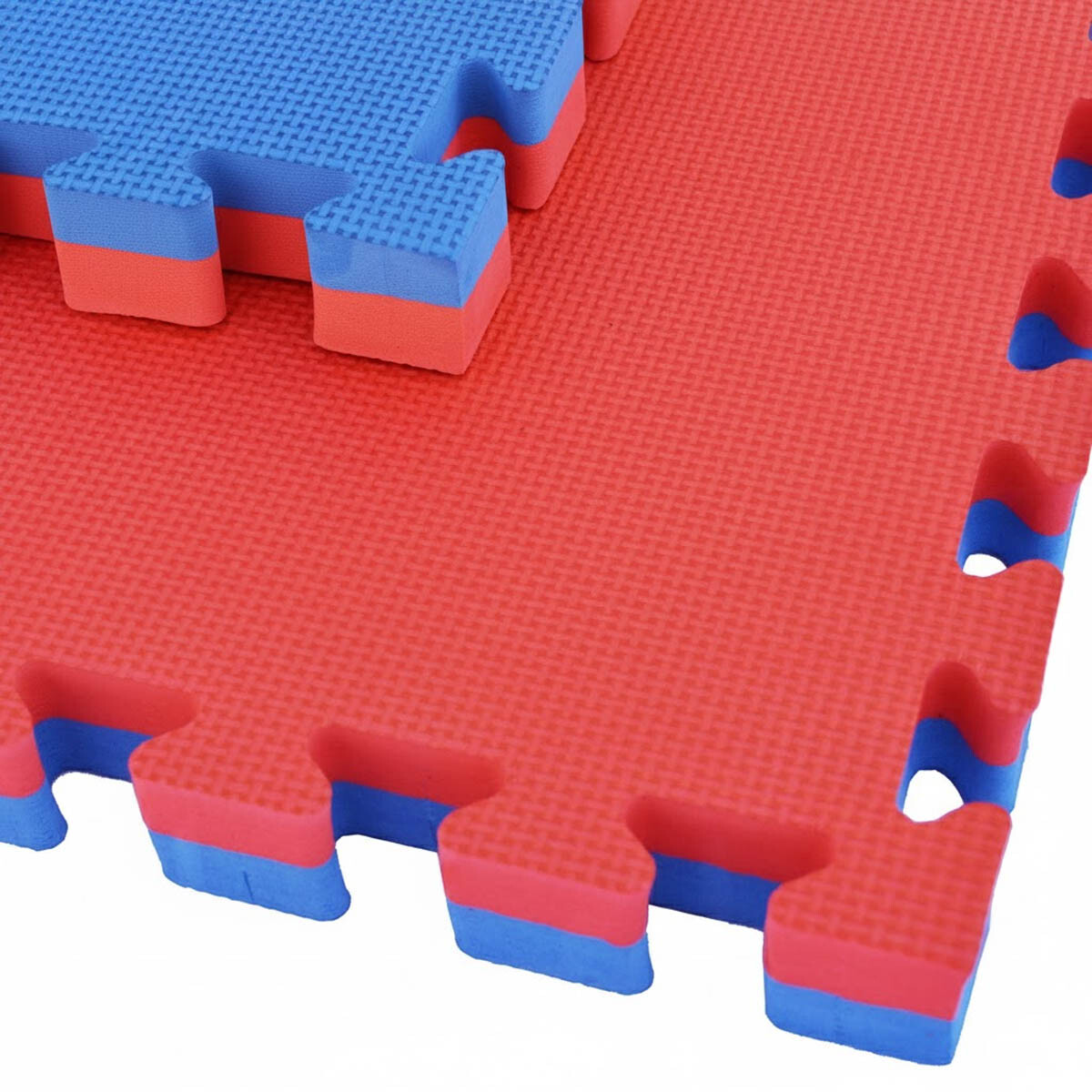 Piso Goma Eva Tatami Encastrable 1mx1mx3cm Gimnasio - Rojo/Azul 