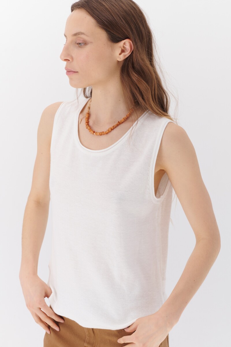 TOP TEJIDO LINO BLANCO