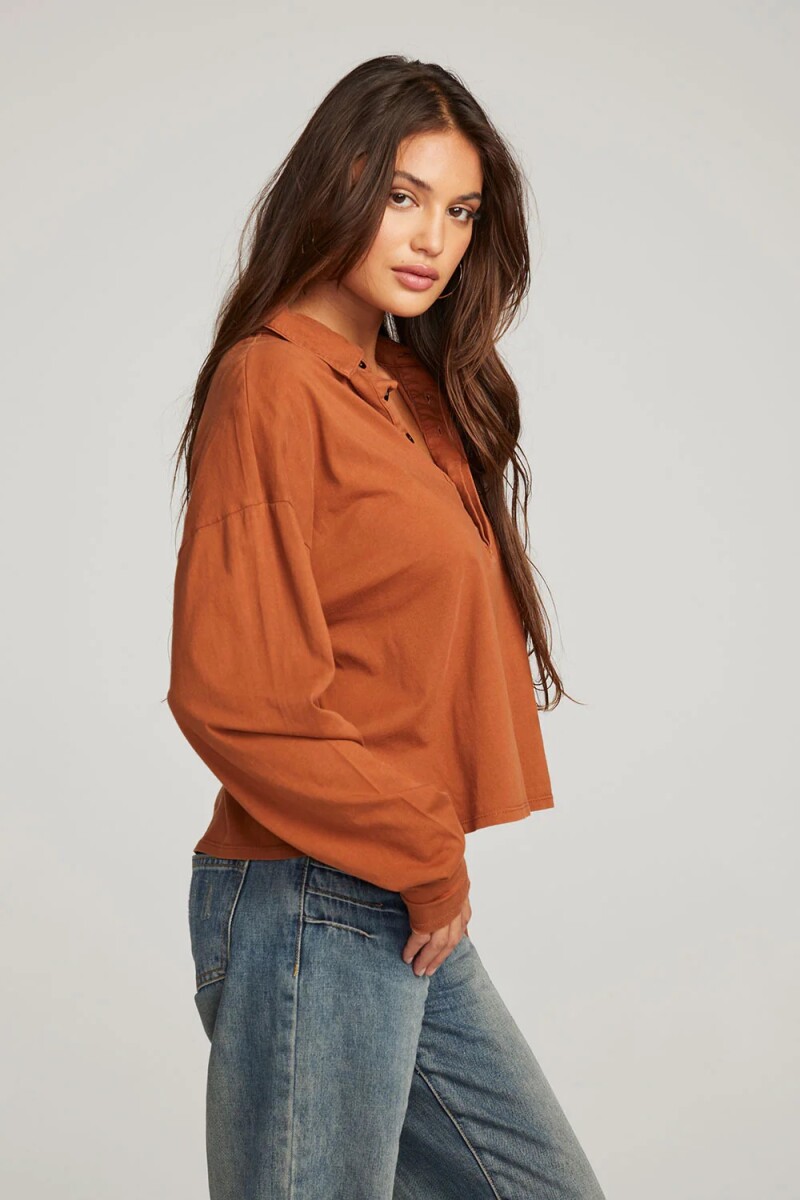 COTTON JERSEY MILES LONG SLEE Marron