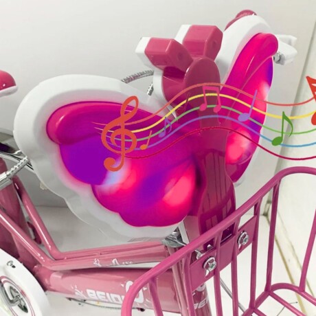 Bicicleta Butterfly con música y luces Rodado 12 Fucsia