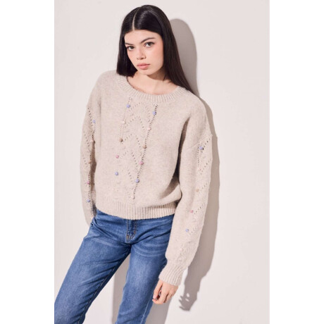 Sweater Texturado Beige Melange