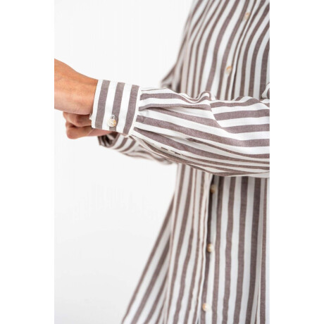 Blusa Raya Negra Y Cruda Cafe