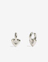 Aros Argollas Metal Argollas De Acero Corazón - Plateado