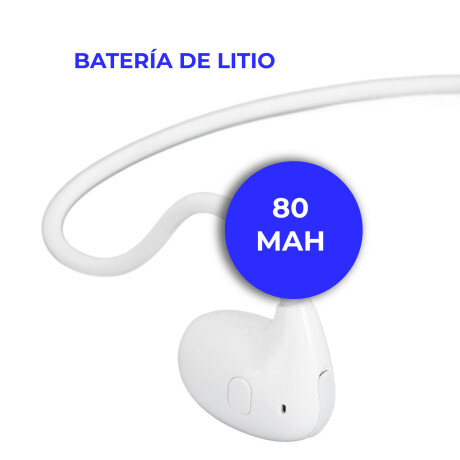 Auriculares Bluetooth Diseño Abierto Cómodo Ligero Blanco