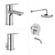 Juego De Griferia Lavatorio Bidet Ducha Brillo Linea Blest