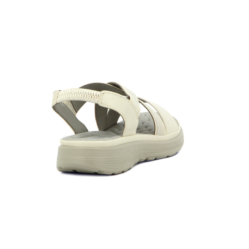 Sandalias Mujer Wonder Confort Tiras Cruzadas Beige