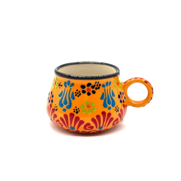 Taza de té de cerámica artesanal Naranja claro