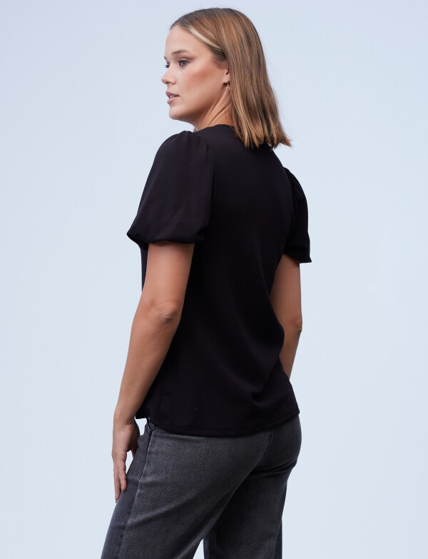 Blusa Aplique Bordado NEGRO