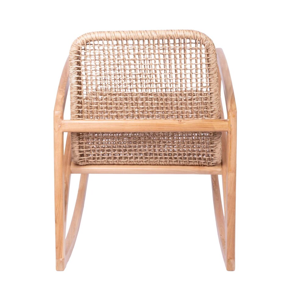 BUTACA MECEDORA MADERA NATURAL-BEIGE CURAZAO