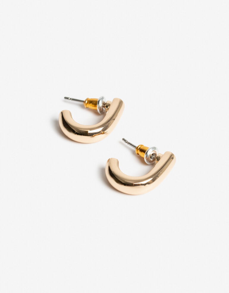 Aros Argollas Metal Aros Argolla De Metal Bold De La Línea Stay Golden. - Dorado