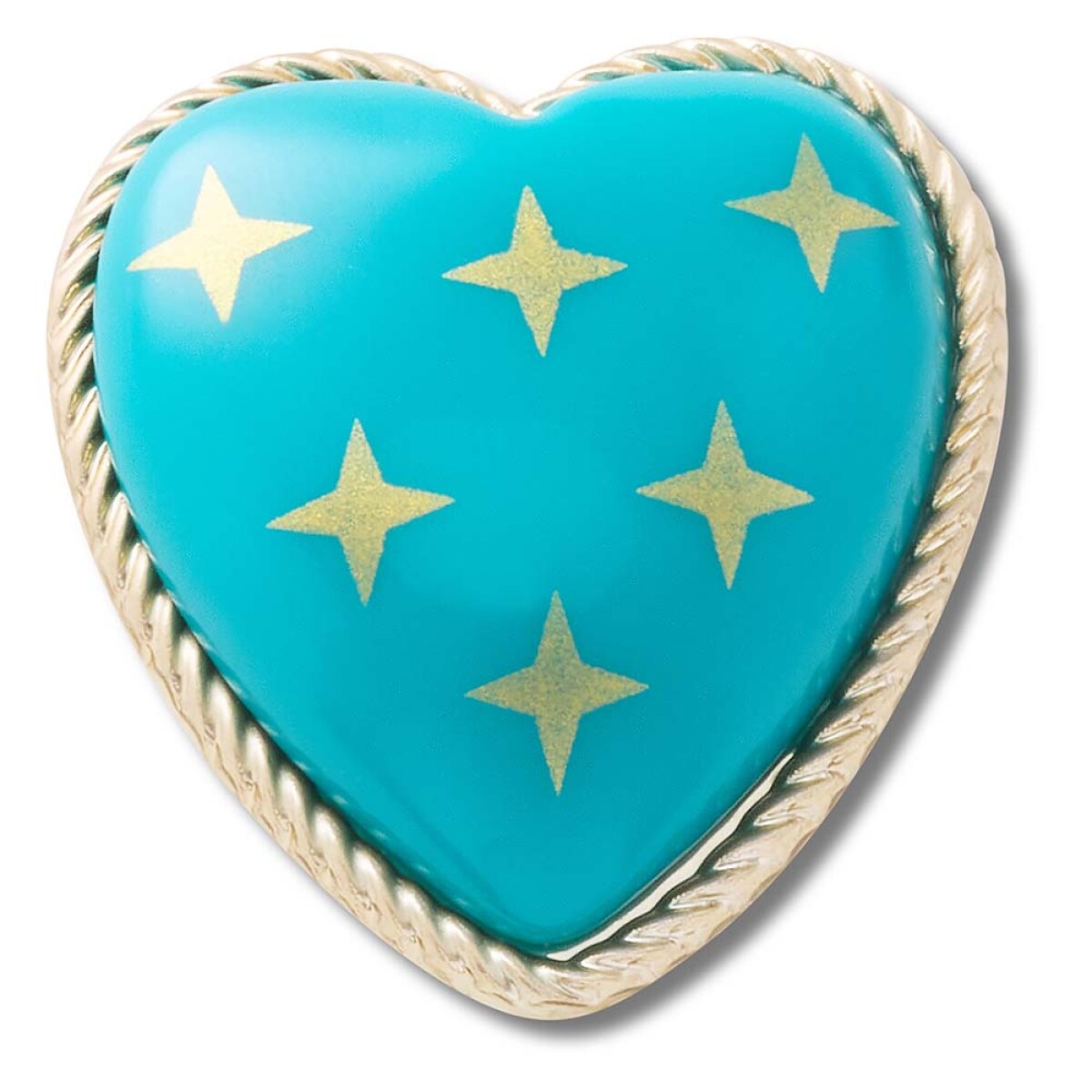 Jibbitz Turquoise and Gold Heart 