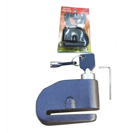 Tranca Para Disco De Freno Con Alarma Moto Bicicleta Hts Azul