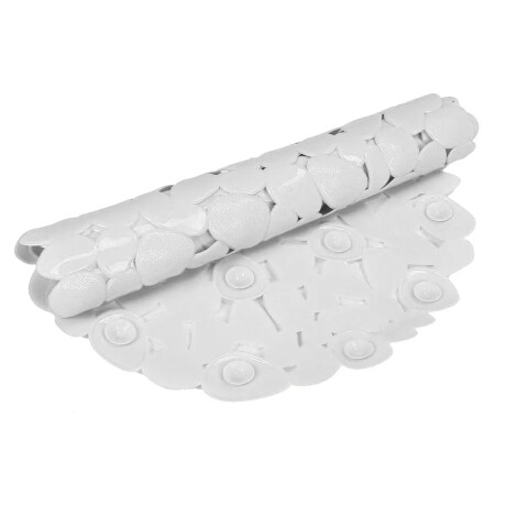 Alfombra Antideslizante Ventosas Ducha Bañera en PVC 65x35cm Blanco