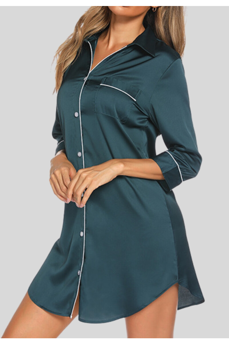 CAMISA SEDA MANGA 3/4 VERDE