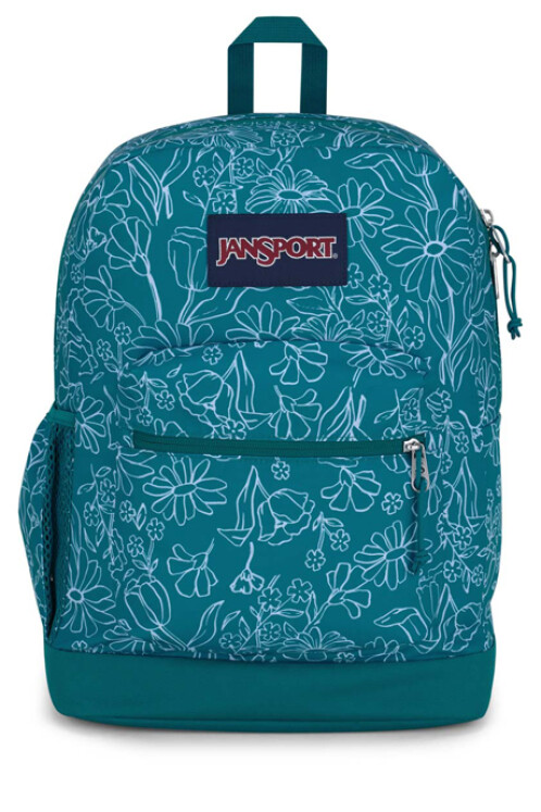 MOCHILA JANSPORT CROSS TOWN PLUS DELIGHTFUL DAISIES GREEN