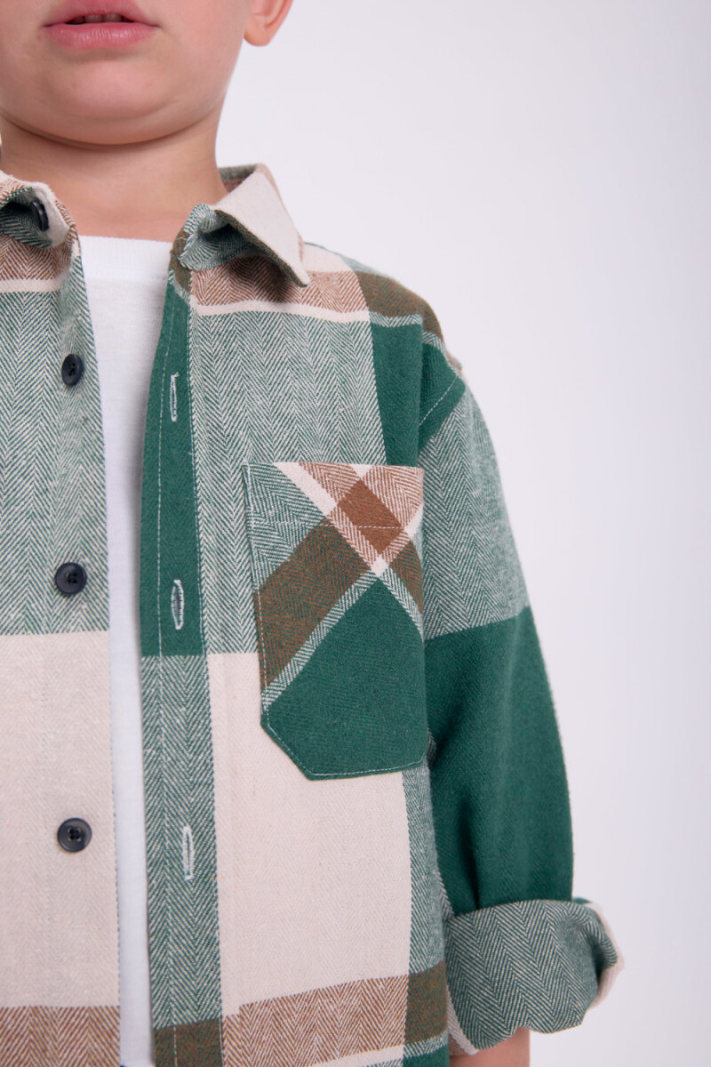 Sobrecamisa cuadros Verde