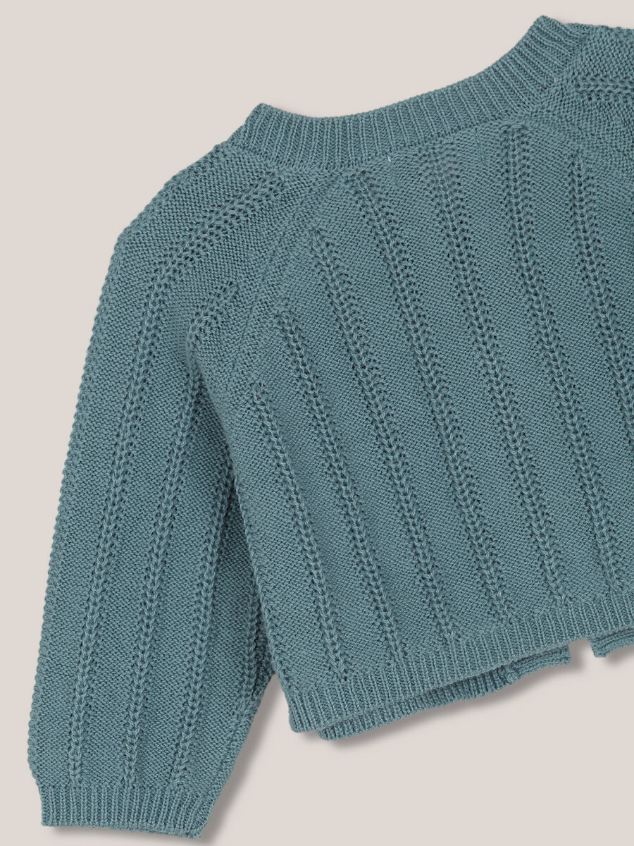 Chaqueta Punto Del Reves Verde