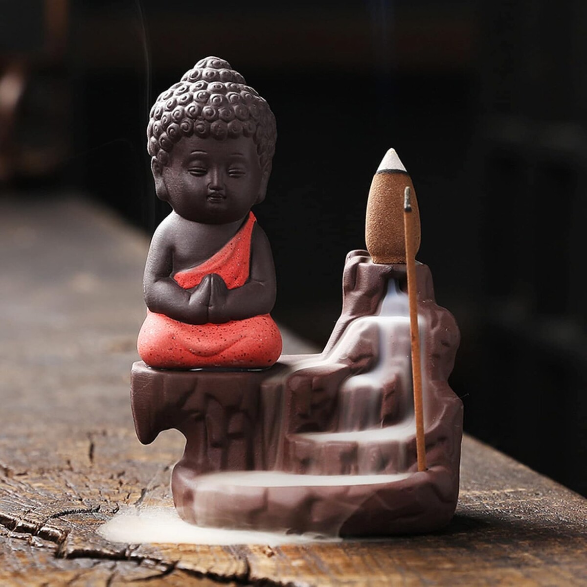 Fuente De Humo Buda - Sentado - Rojo 