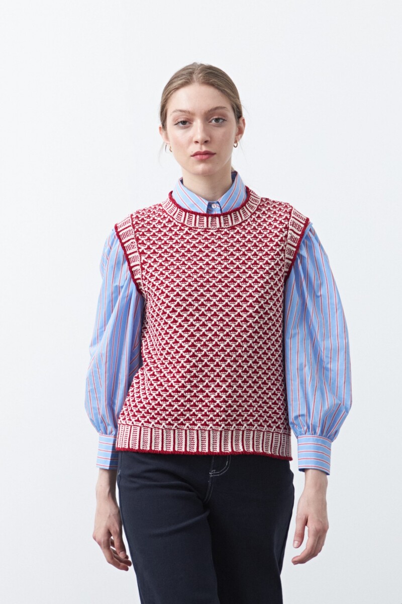 CHALECO ADELA Rojo Oscuro