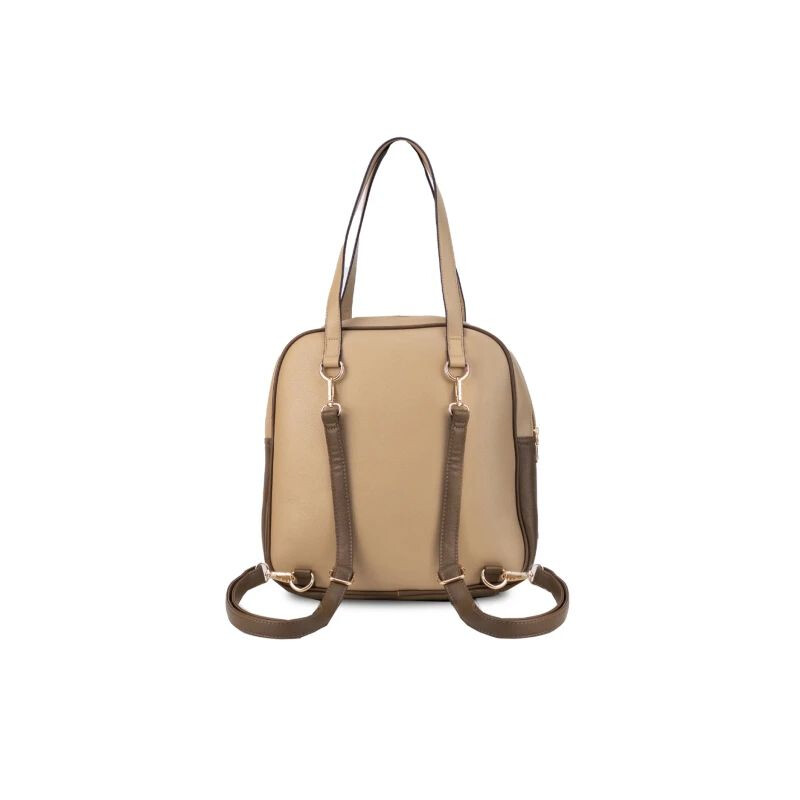 Mochila Cartera en Simil Cuero - Vison con Cafe Mochila Cartera en Simil Cuero - Vison con Cafe