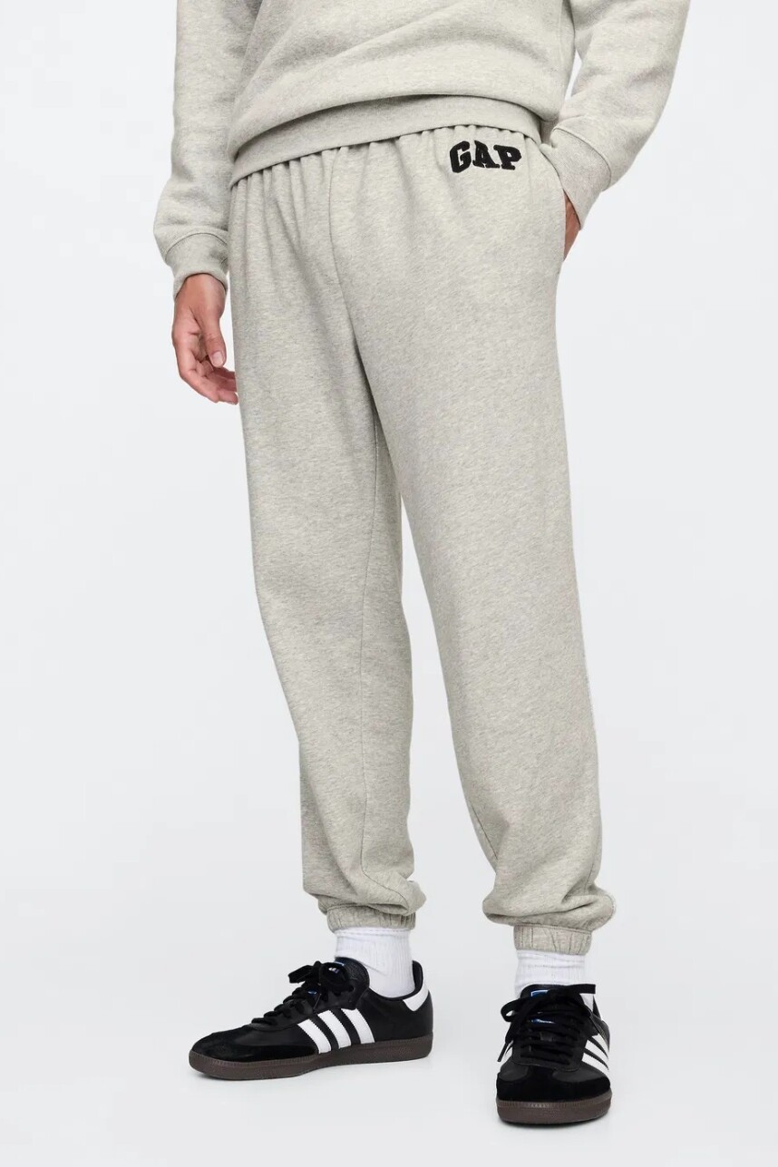 Pantalón Deportivo Sin Felpa Logo Hombre Light Heather Grey B08