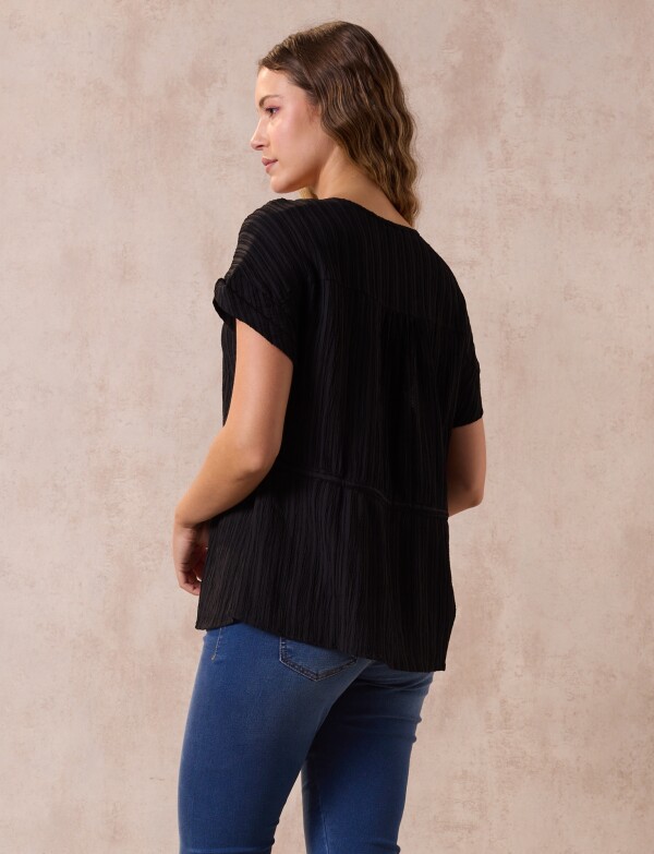 Blusa Plisada NEGRO