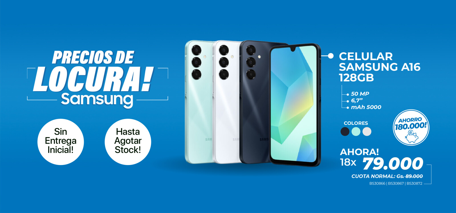 Precio locos samsung A16
