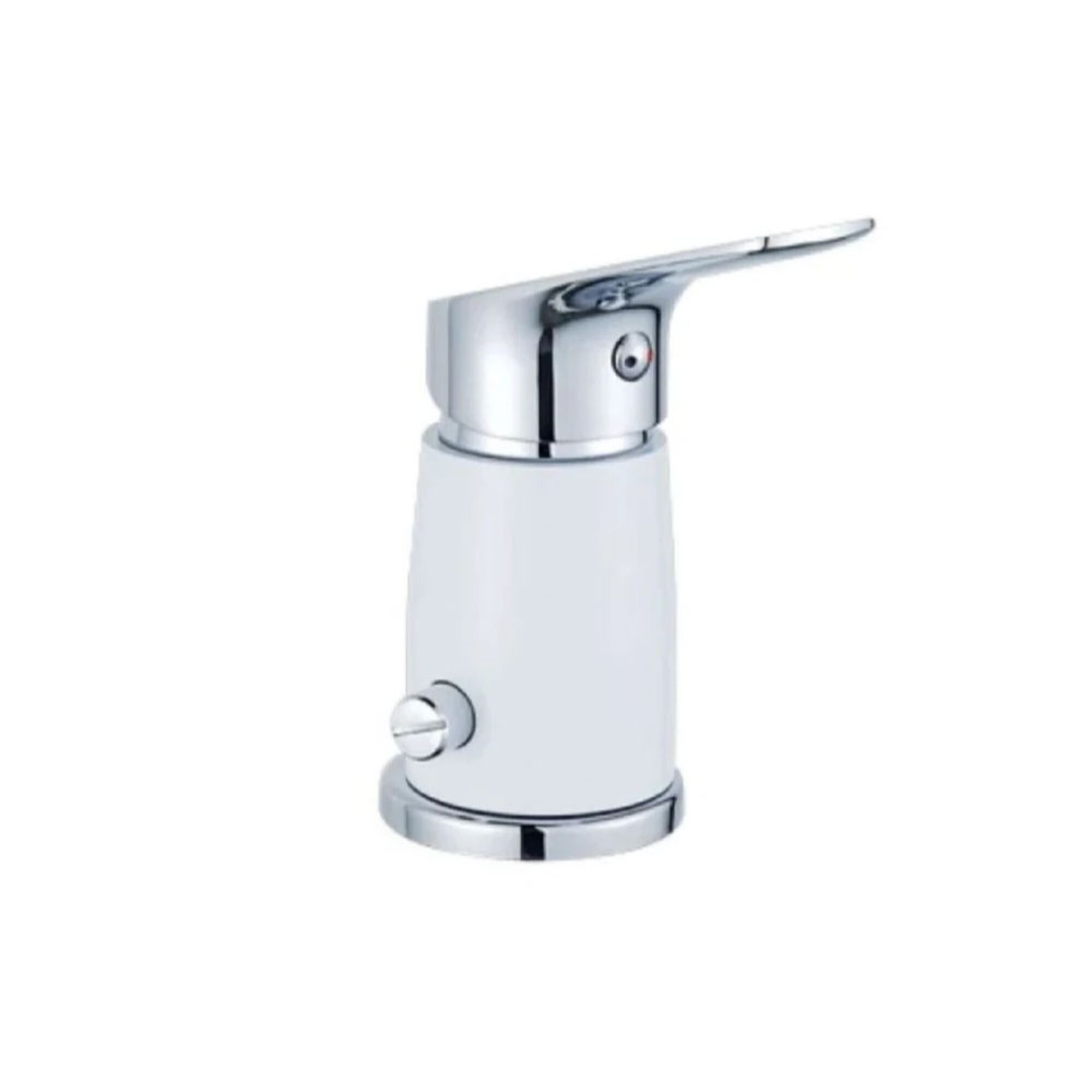 Griferia para Bidet Monocomando Blanca con Transferencia y Desborde Linea Bella Vita Bagno Company
