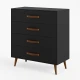Cómoda Cajonera Padua 4 Cajones Blanca Negro