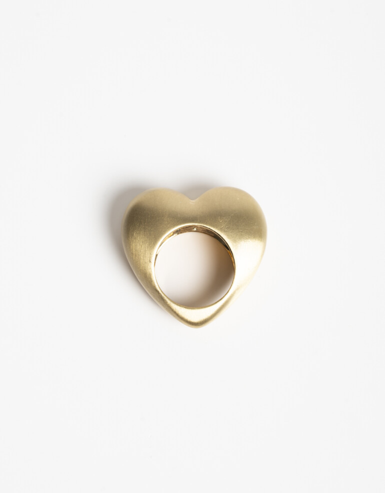 Anillos Medianos y Grandes Metal Anillo Corazón Metal - Dorado