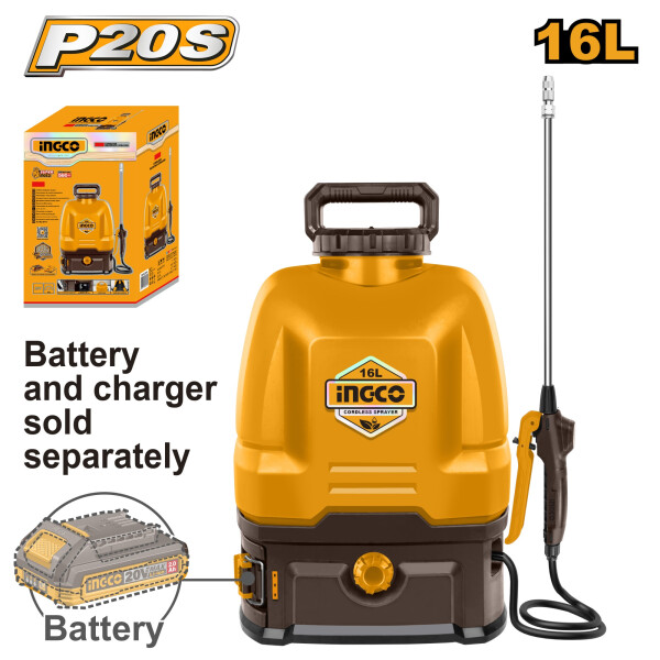 PULVERIZADOR FUMIGADOR DE MOCHILA 16LTS A BATERIA 20V P20S S/BAT CSPLI2016 INGCO PULVERIZADOR FUMIGADOR DE MOCHILA 16LTS A BATERIA 20V P20S S/BAT CSPLI2016 INGCO