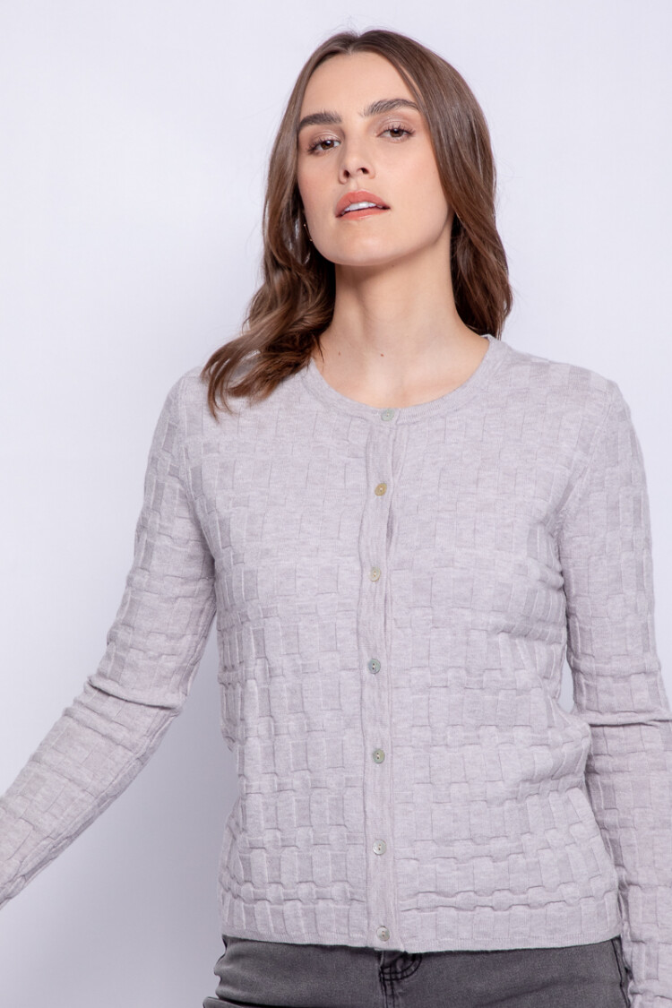 CARDIGAN ABEL Gris Claro Melange