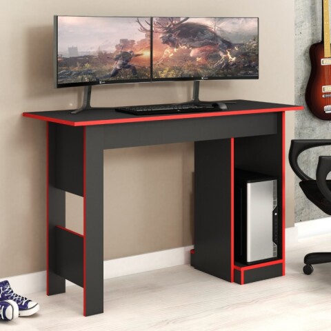 Escritorio Gamer MC08-GF/VM Grafito/Rojo – Mesa para PC Torre y Setup Gamer Escritorio Gamer MC08-GF/VM Grafito/Rojo – Mesa para PC Torre y Setup Gamer