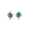 Caravanas Oval-Plata 925-Piedra Aguamarina y zirconia-CA3300 conpiedra