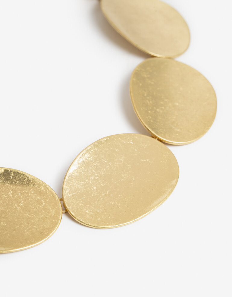 Collares Cortos Metal Collar Corto Chapones Dorados - Dorado Oro Amarillo