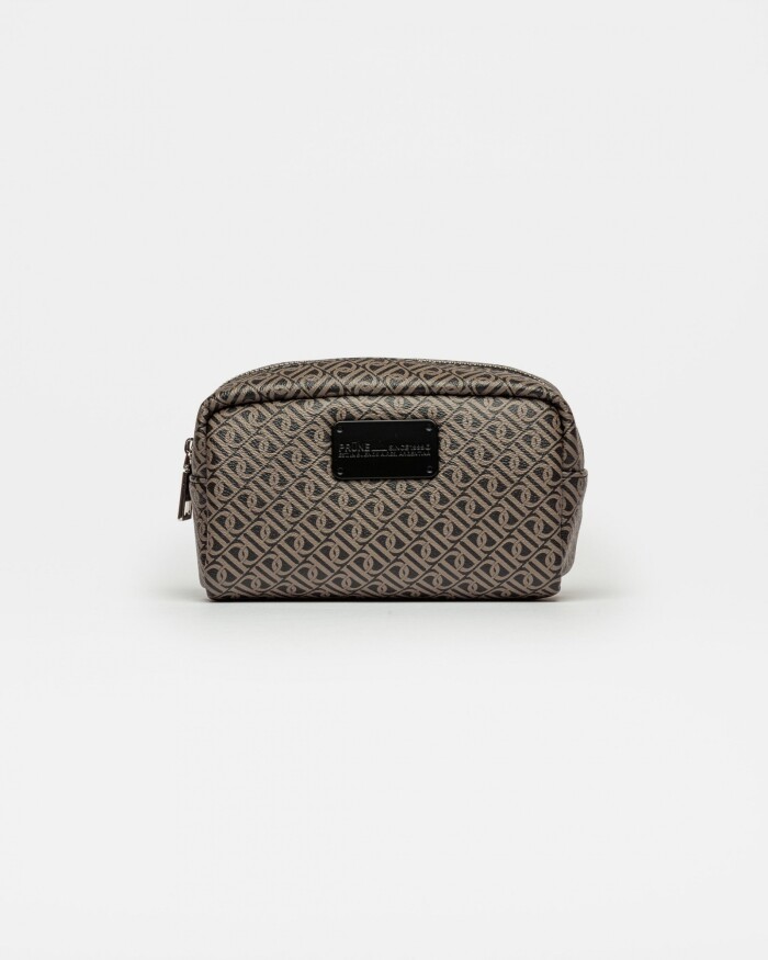 Porta cosméticos Monogram en efecto cuero Negro