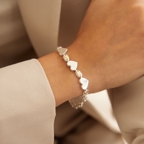Pulsera Tres Corazones - Plata y Oro Pulsera Tres Corazones - Plata y Oro
