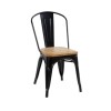 Silla Tolix Asiento Madera Negra Silla Tolix Asiento Madera Negra