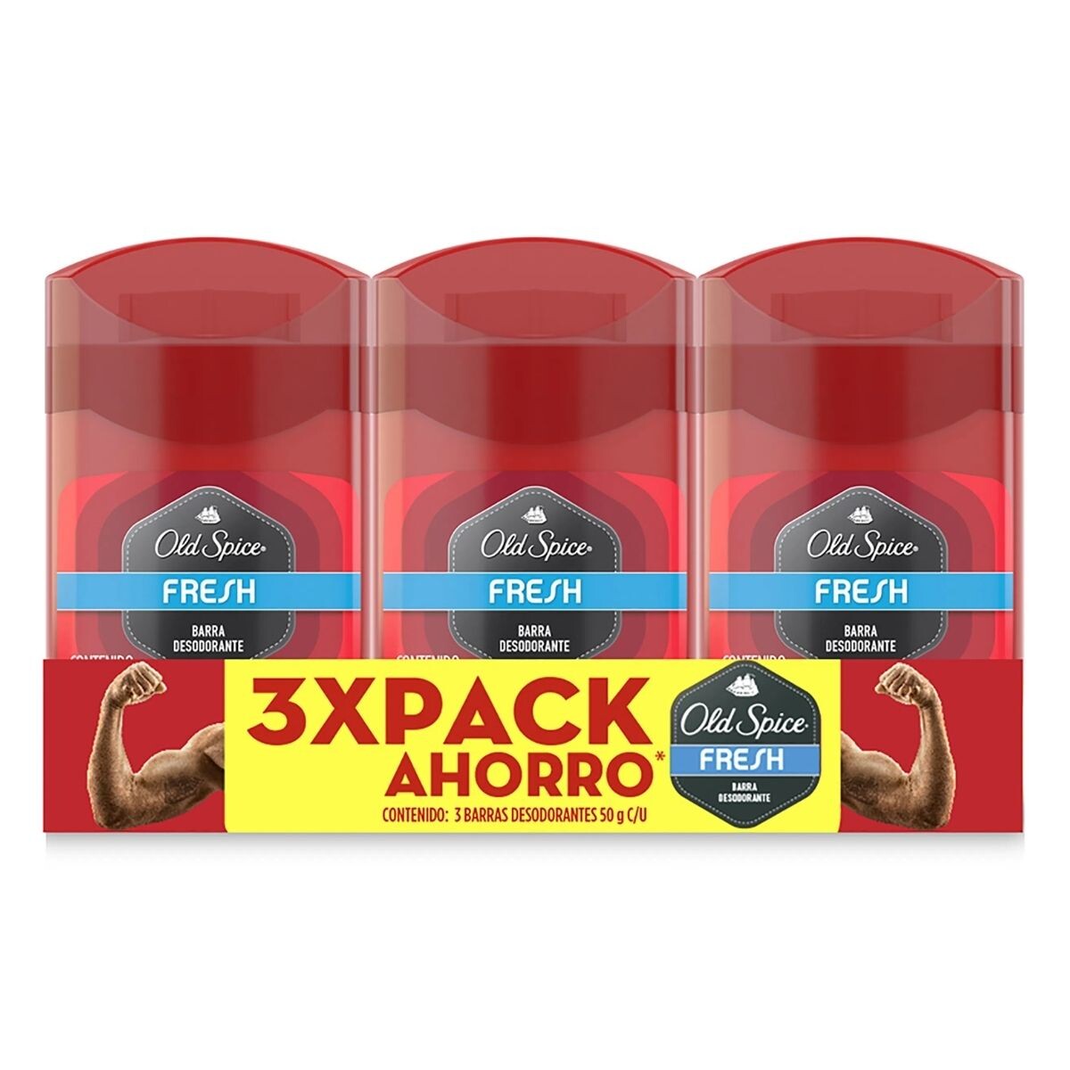 Desodorante Old Spice en Barra Fresh Pack Ahorro X3 50 GR 