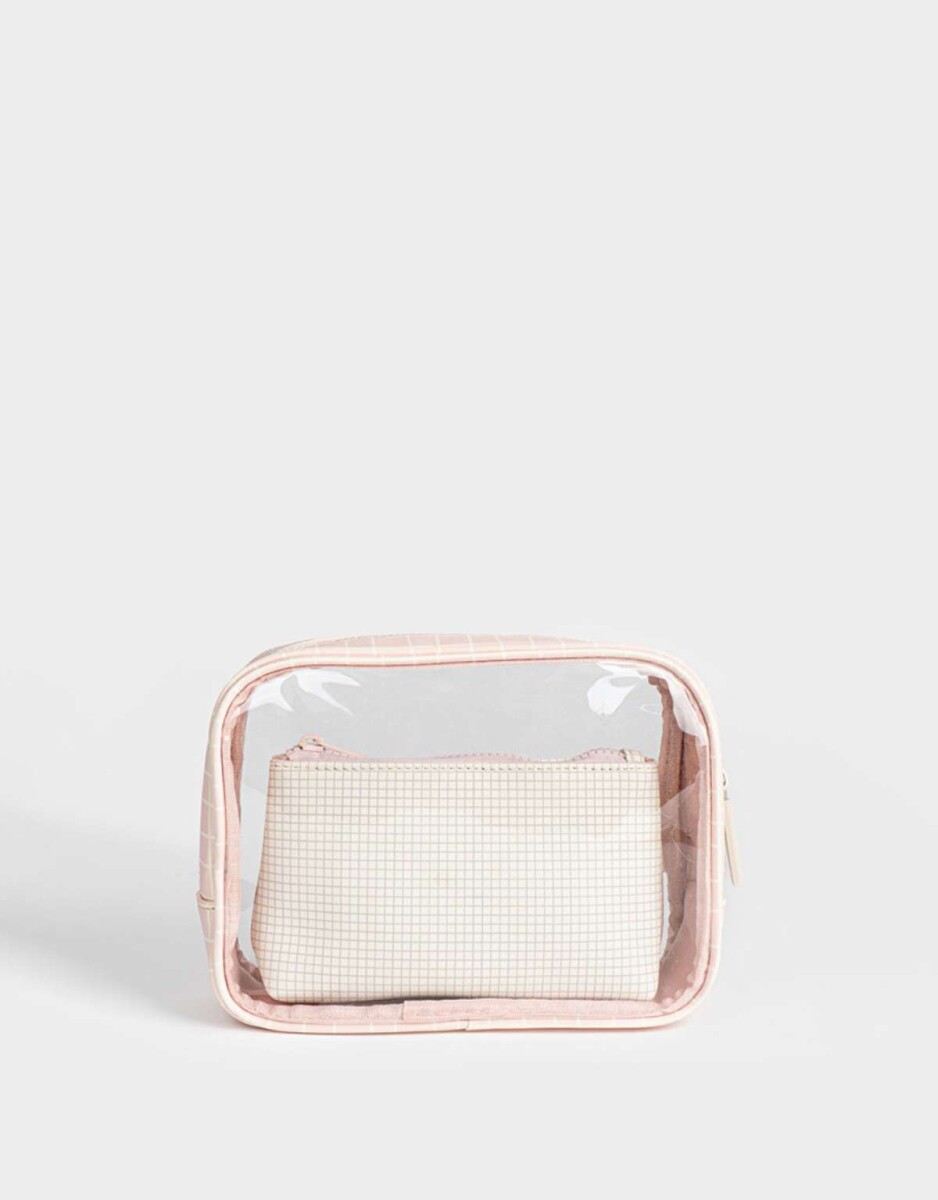 Set De Portacosméticos Bicolor - Estampado Rayas 