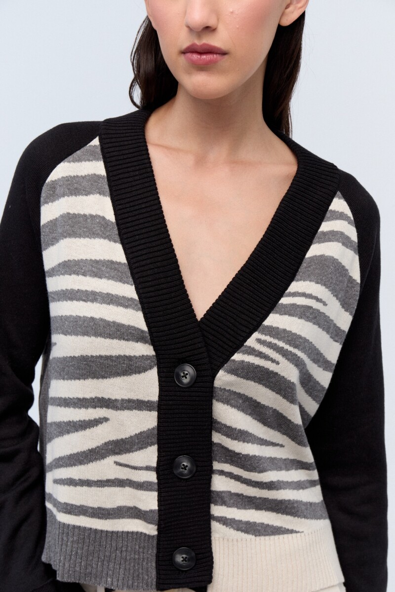 Cardigan Cebra Negro