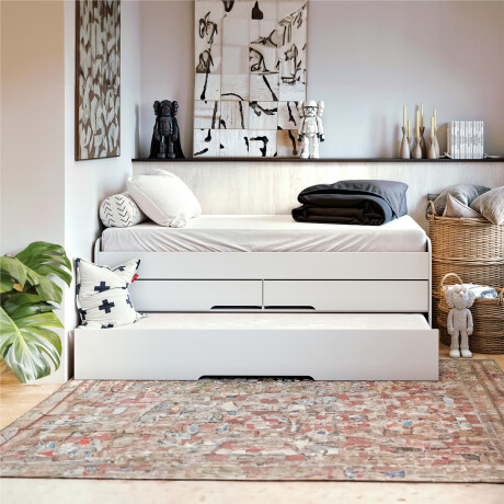 Cama marinera infantil - Juliette - 2 cajones - 1 Plaza Blanco