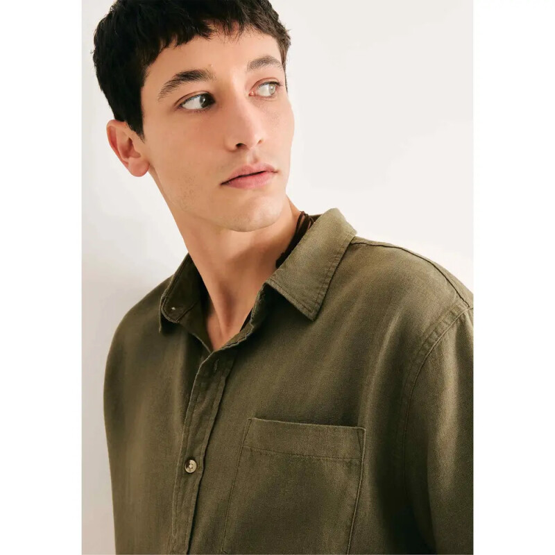 CAMISA MASC OLIVA MEDIO