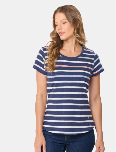 REMERA RAYADA Azul