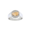 Anillo Profesión Asistente social-Plata y Oro-Sin Piedra-AP5002 Sinpiedra